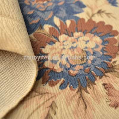 floral printed soft velvet fabric for sofa embossed velvet