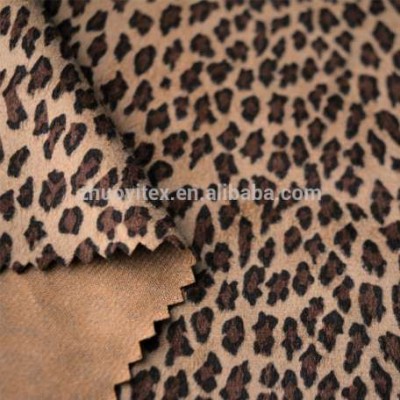 fashion leopard printed suede fabric for upholstery